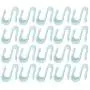 PSCCO 20Pcs White Plastic Hook Supermarket Shelf Big S-Hook Custom for Connecting Wire Shelving White Hook Cardboard Flat Hook