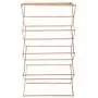 TKI-S Household Clothes Drying Rack - Bamboo Hangers - Heavy Duty Cloth Drying Rack Folding Wooden Balcony Patio Clothes Drying Rack