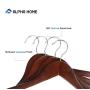 ALPHA HOME 20 Pack Wooden Hangers Premium Solid Suit Coats Pants Hangers for Gentleman - Walnut