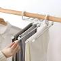 5 Tier Portable Multi-Function Stainless Steel Pants Racks Trousers Hanger Clothing Storage Organization Clothes Drying Hanger White