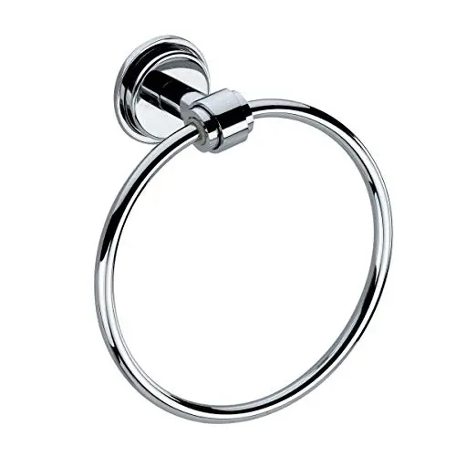 Brasseel Bathroom Hand Towel Ring, Towel Hook, Super Elegant & Modern Style Wall Mounted Hand Towel Holder for Bathroom & Kitchen| Multi Layer Chrome Finish| 100% Brass Material