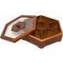 Sectional Tray for Dry Fruits Nuts Snacks with Glass Lid, Humidity proof wooden storage, Candy Box