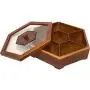 Sectional Tray for Dry Fruits Nuts Snacks with Glass Lid, Humidity proof wooden storage, Candy Box