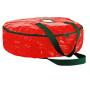 ZOBER Christmas Wreath Storage Bag 30" - Water Resistant Fabric Storage Dual Zippered Bag for Holiday Artificial Christmas Wreaths, 2 Stitch-Reinforced Canvas Handles, Card Slot for Labeling