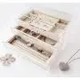 HerFav Jewelry Boxes for Women with 3 Drawers, Velvet Jewelry Organizer for Earring Bangle Bracelet Necklace and Rings Storage Clear Acrylic Jewelry case HerFav Jewelry Boxes for Women with 3 Drawers, Velvet Jewelry Organizer for Earring Bangle Bracelet Necklace and Rings Storage Clear Acrylic Jewelry case
