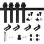 Hahaemall New Design Mini J-Shape Hangers Sliding Barn Door Hardware Track Roller Hanging Kit (10FT Mini J-Shape Double Kit)