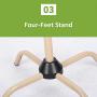 Hylotele Coat Rack Clothes Tree Coatrack Hat Hanger Hallstand Clothes Hat Tree Rack Free Standing Simple Fashion Hat and Coat Stand with 6 Hooks 4 Feet Base for Kitchen Bathroom Bedroom Office