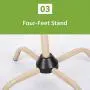 Hylotele Coat Rack Clothes Tree Coatrack Hat Hanger Hallstand Clothes Hat Tree Rack Free Standing Simple Fashion Hat and Coat Stand with 6 Hooks 4 Feet Base for Kitchen Bathroom Bedroom Office