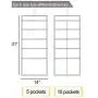 Closet Hanging Organizer with Mesh Pockets, Dual Sided Wall Shelf Wardrobe Organizers, Space Saver Storage Bags Oxford Cloth with Metal Hanger for Bra Underwear Underpants Socks (Blue, 10+5)