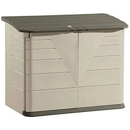 Rubbermaid Outdoor Horizontal Storage Shed, Large, 32 cu. ft., Olive/Sandstone (FG374701OLVSS) Rubbermaid Outdoor Horizontal Storage Shed, Large, 32 cu. ft., Olive/Sandstone (FG374701OLVSS)