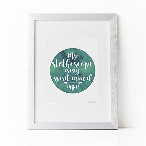 My Stethescope is My Spirit Animal Artwork By Always Yesterday Prints | Hospital Door Hanger | Gift for Nurse |Nurse Gift | Nursing Student |Nurse Graduation Gift