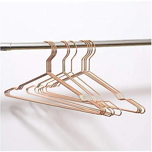 10pcs Golden/Rose Gold Metal Clothes Shirts Hanger with Groove, Heavy Duty Strong Coats Hanger, Suit Hanger, Wire Hanger Random Color 10pcs Golden/Rose Gold Metal Clothes Shirts Hanger with Groove, Heavy Duty Strong Coats Hanger, Suit Hanger, Wire Hanger Random Color
