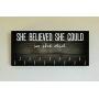 Race Medal Holder/Running Medal Hanger SHE BELIEVED SHE COULD SO SHE DID- Wood Wall Mounted Medal Organizer. CUSTOMIZATION Available