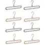 Le Touch 8pcs Magic Cloth Hangers Space Save Organizer, Rotate Anti-Skid Folding Hanger with Multifunction, Closet Wardrobe Hanger with 9 Holes