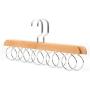 KYCPTNFJ Wooden Storage Rack for Scarf Hanger Tie Belt Closet Organizer with 5 Loops Home Clothes Holder Racks