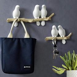 LOVIVER 3Pcs Wall Mounted Coat Rack | Birds On Tree Branch Hanger | for Coats, Hats, Keys, Towels, Clothes Storage Hanger