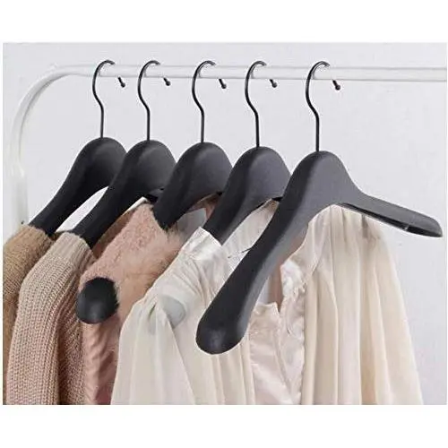 Black Thick Wide Shoulder Plastic Clothes Hanger for Coats Jacket and Fur (10 Pieces/Lot) Black Thick Wide Shoulder Plastic Clothes Hanger for Coats Jacket and Fur (10 Pieces/Lot)