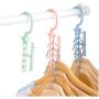 10pcs Random Color Plastic 5 Circle Multilayer Windproof Clothes Hanger Organizer Fixed Holder Storage Racks Buckle Hanger Anti-Slip Home
