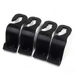 Back Hook for Car,Starlit 4 Pcs Durable Back Hooks for Car Seat Headrest Hanger Holder (Black)