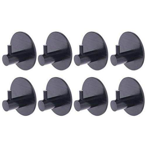 ZHARA 6 Pcs Round Self Adhesive Hooks Home Kitchen Wall Door Hook Clothes Coat Bag Key Hanger Bathroom Towel Holder Storage Aluminum