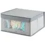 mDesign Soft Stackable Fabric Closet Storage Organizer Holder Boxes - Clear Window, Attached Lid, for Child/Kids Room, Nursery - Textured Print - Small, 8 Pack - Gray mDesign Soft Stackable Fabric Closet Storage Organizer Holder Boxes - Clear Window, Attached Lid, for Child/Kids Room, Nursery - Textured Print - Small, 8 Pack - Gray