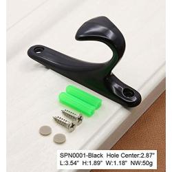KFZ Black Coat Hook Hat Hook Clothes Hook,Bath Towel Hook,HAO-SPN0001 Zinc Alloy Hanger (1 Pack, SPN0001-Black)