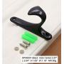 KFZ Black Coat Hook Hat Hook Clothes Hook,Bath Towel Hook,HAO-SPN0001 Zinc Alloy Hanger (1 Pack, SPN0001-Black)