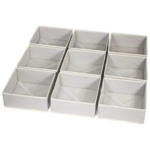 DIOMMELL Foldable Cloth Storage Boxes Closet Dresser Drawer Organizer Fabric Baskets Bins Containers Divider with Drawers for Baby Clothes Underwear Bras Socks Clothing,Set of 9 Grey 900 DIOMMELL Foldable Cloth Storage Boxes Closet Dresser Drawer Organizer Fabric Baskets Bins Containers Divider with Drawers for Baby Clothes Underwear Bras Socks Clothing,Set of 9 Grey 900