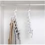 2pcs 6 in 1 Magic Pants Hangers Foldable Space Saving Plastic Multi Hangers Storage Closet Organizer