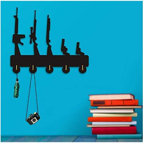 1Piece Guns Breeds Hooks Wall Door Clothes Coat Hat Hanger Kitchen Bathroom Towel Hooks Key Holder Gift for Soldier Military Fan