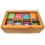 Big Natural Bamboo Tea Boxes Storage Organizer