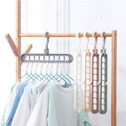 10pcs Random Color Magic Clothes Hanger Rotary Multiport Support Circle Home Storage Rack