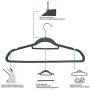 Yeshom 100Pcs Velvet Hanger Non Slip Clothes Suit Flocked Hangers Swivel Hook Ultrathin Space Saving Home Wardrobe