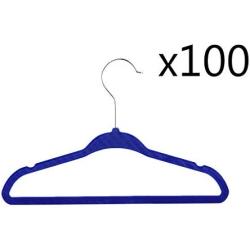 KATH Velvet Hangers 100 Pack, Nonslip Clothes Hangers Heavy Duty 360 Swivel Hanger Hook Blue