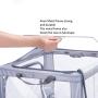 DoDoMagxanadu Clear Window Storage Clothes Organizer, Foldable Containers for Clothes, Toy Storage Container Clear Stackable Storage Bin Boxes (Grey, 66L(19.6x15.7x12.9)