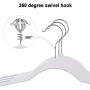 NUOKING Plastic Hanger, Ultra Thin with Non-Slip Rubber Coating Hanger,360 Degree Swivel Hook, Wider Size Hanger, Nonslip Clothes Hangers,30 Packs (White)