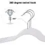 NUOKING Plastic Hanger, Ultra Thin with Non-Slip Rubber Coating Hanger,360 Degree Swivel Hook, Wider Size Hanger, Nonslip Clothes Hangers,30 Packs (White)