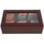 Volenx Tea Chest Box, Wooden Tea Boxes Storage Organizer with Dividers and Glass Window, Tea Boxes Holder 6 Compartment for Tea Bags Volenx Tea Chest Box, Wooden Tea Boxes Storage Organizer with Dividers and Glass Window, Tea Boxes Holder 6 Compartment for Tea Bags