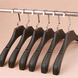 LIShuai 1Pcs Black Thick Wide Shoulder Plastic Clothes Hanger Coats Jacket (Black,One Size)