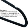 Elama Home ELH100BLACK 100 Piece Set of Velvet Slim Profile Heavy Duty Felt Hangers with Stainless Steel Swivel Hooks in Black