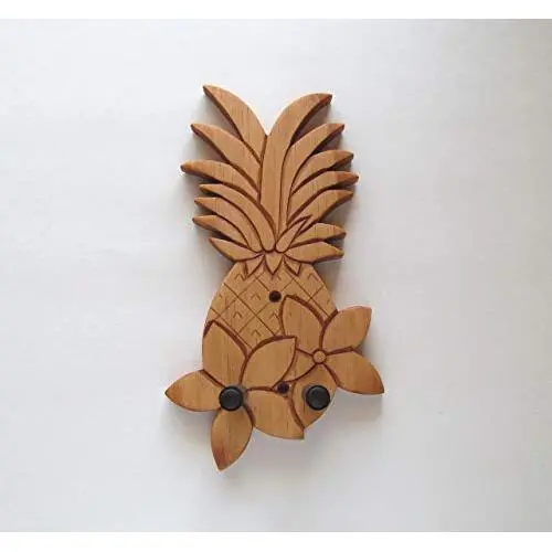 Ukulele Wall Mount Hanger, Deluxe Carved Pineapple, Plumeria, Luau Party Decor Ukulele Wall Mount Hanger, Deluxe Carved Pineapple, Plumeria, Luau Party Decor
