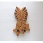 Ukulele Wall Mount Hanger, Deluxe Carved Pineapple, Plumeria, Luau Party Decor