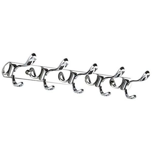 LOVIVER Stainless Steel 3/4/5/6-Hook Wall Hanger Coat Hat Clothes Holder Bedroom Rack - Metal, 45x4cm