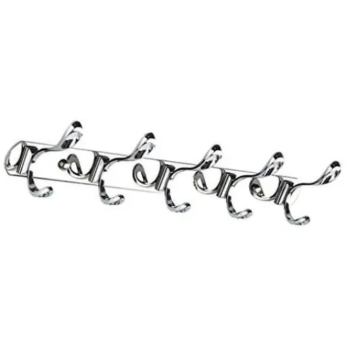 LOVIVER Stainless Steel 3/4/5/6-Hook Wall Hanger Coat Hat Clothes Holder Bedroom Rack - Metal, 45x4cm LOVIVER Stainless Steel 3/4/5/6-Hook Wall Hanger Coat Hat Clothes Holder Bedroom Rack - Metal, 45x4cm