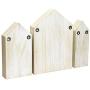 Ikee Design House-Shaped Wooden Shadow Cubby Boxes Display Shelf Toy Organizer Storage Shadow Boxes for Mini Toys Figures, Set of 3, Wash White Color, 10&quot W x 2 1/4&quot D x 15&quot H
