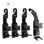 GCOA 4 Pack Magic Car Headrest Hooks,Purse Hanger Headrest Hook Holder for Car Seat Organizer Behind Over The Back Seat Car Hooks-Hang Purse or Grocery Bags,Black