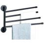 Alise Swing Out Towel Bar 4-Bars Folding Arm Swivel Towel Hanger Wall Mount Bathroom Towel Rack Space Saving,SUS304 Stainless Steel Matte Black