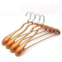 XMZFQ 10 Pack Suit Hangers Stainless Steel Anti-Rust Clothes Hangers Wide Shoulder Non-Slip Hangers for Coats Jackets Pants Dress Clothes,Gold