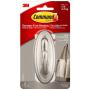 Command Large Traditional Plastic Hook, Brushed Nickel, 1-Hook, 2-Strips, Organize Damage-Free