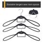 VISMOORE Portable Suit Hanger for Travel Luxury Design with Tie Holder and Reinforce Rotatable Hanger Wings Free Swivel to Different Shoulder Widths, Space Saving Clothes Hangers (Black, Suit&Tie) VISMOORE Portable Suit Hanger for Travel Luxury Design with Tie Holder and Reinforce Rotatable Hanger Wings Free Swivel to Different Shoulder Widths, Space Saving Clothes Hangers (Black, Suit&Tie)